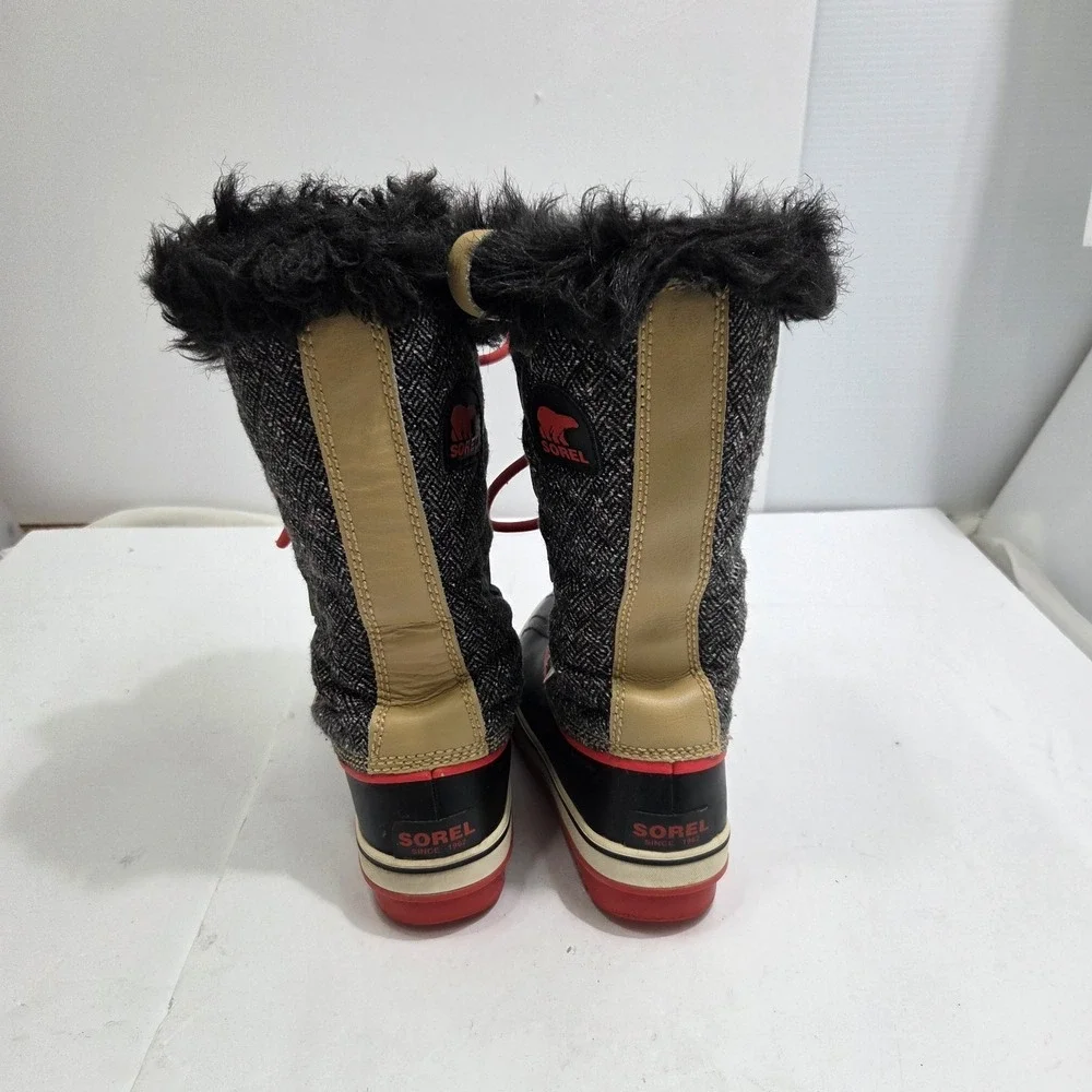 Sorel Tofino‎ Herringbone Boots Waterproof Fur Top Size 7.5 Gorpcore Winter Snow